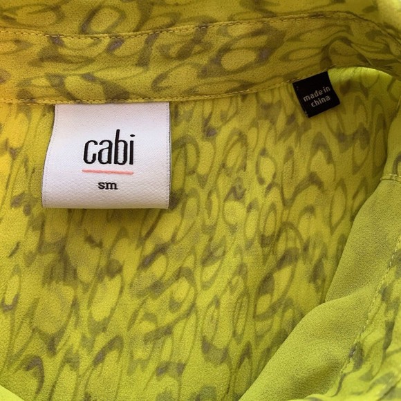 Cabi Chartreuse Ruffled Reign Blouse #3071 - Picture 7 of 11